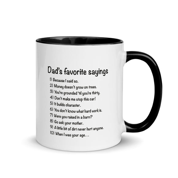 ceramic coffee mug dad's favorite sayings 11 ounce six colors