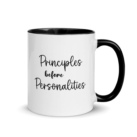 ceramic coffee mug principles before personalities recovery saying 11 ounce six colors