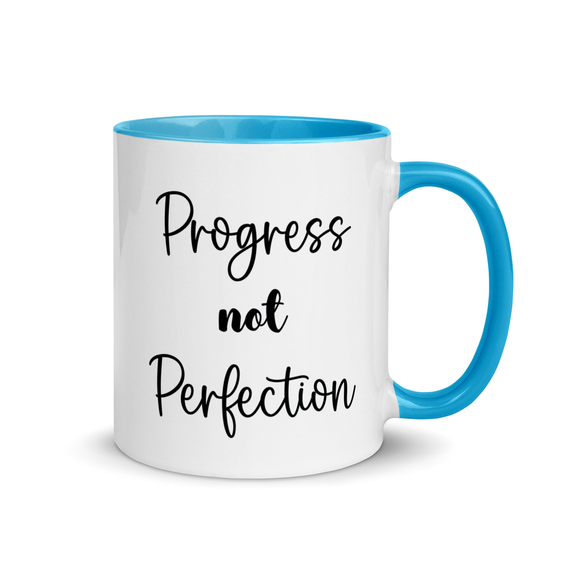 ceramic coffee mug progress not perfection recovery saying 11 ounce six colors