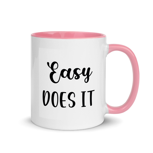 ceramic coffee mug easy does it recovery saying 11 ounce six colors