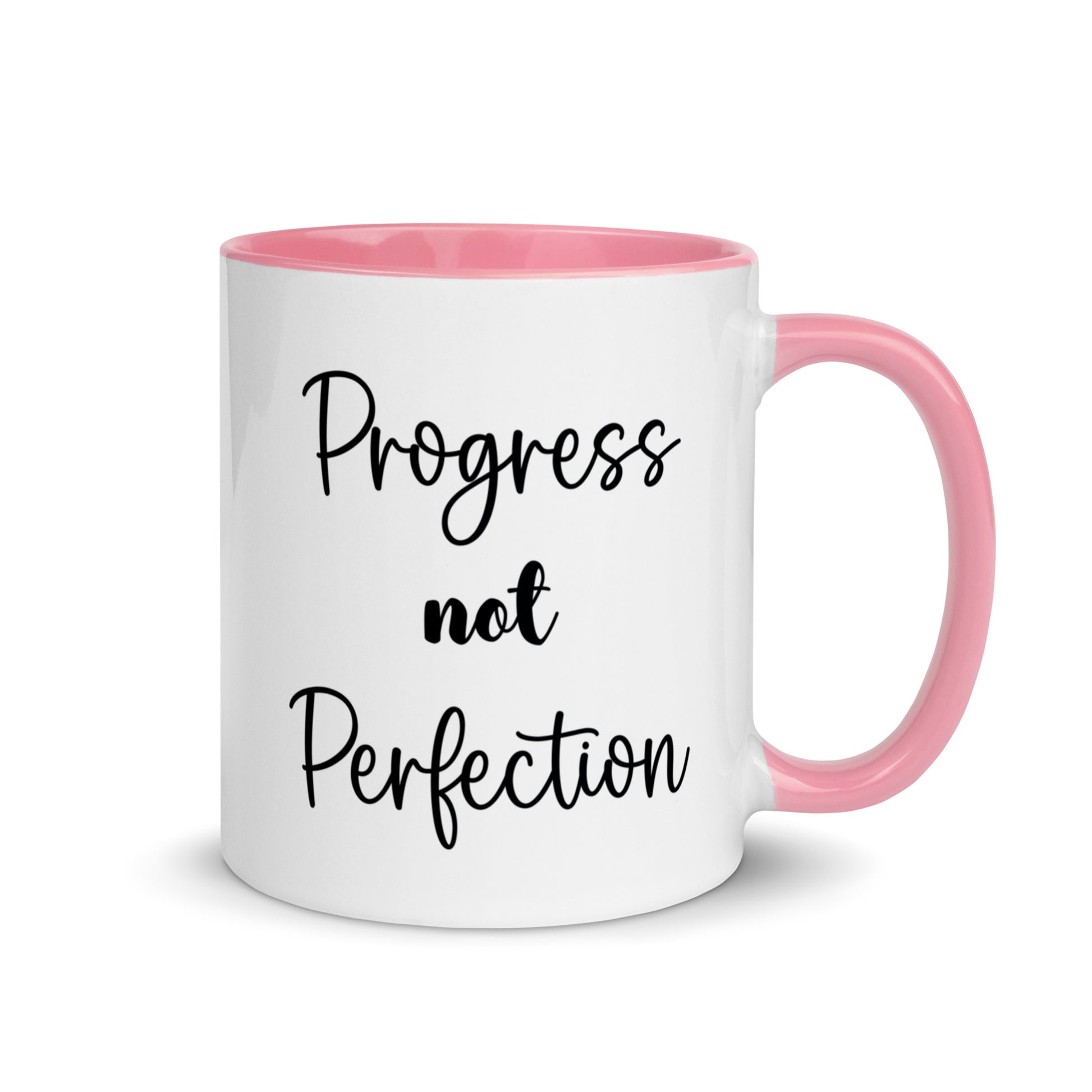 ceramic coffee mug progress not perfection recovery saying 11 ounce six colors