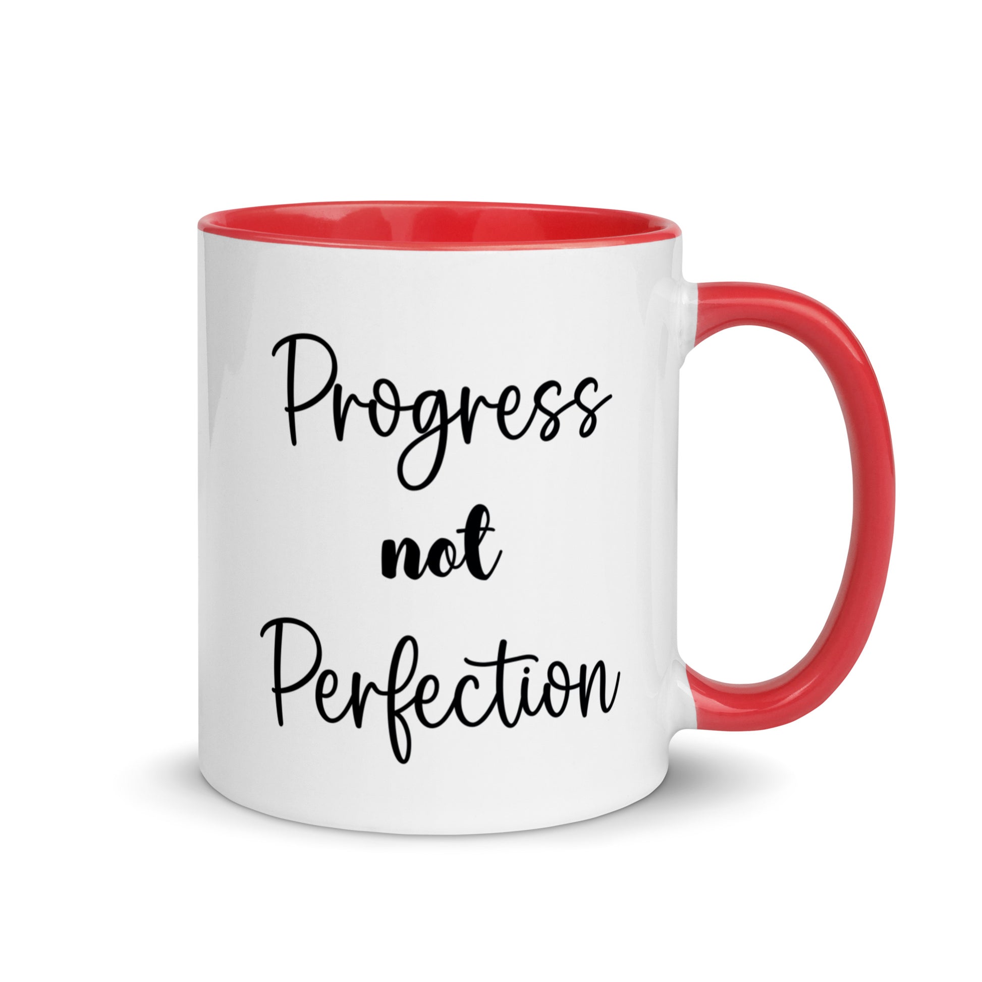ceramic coffee mug progress not perfection recovery saying 11 ounce six colors