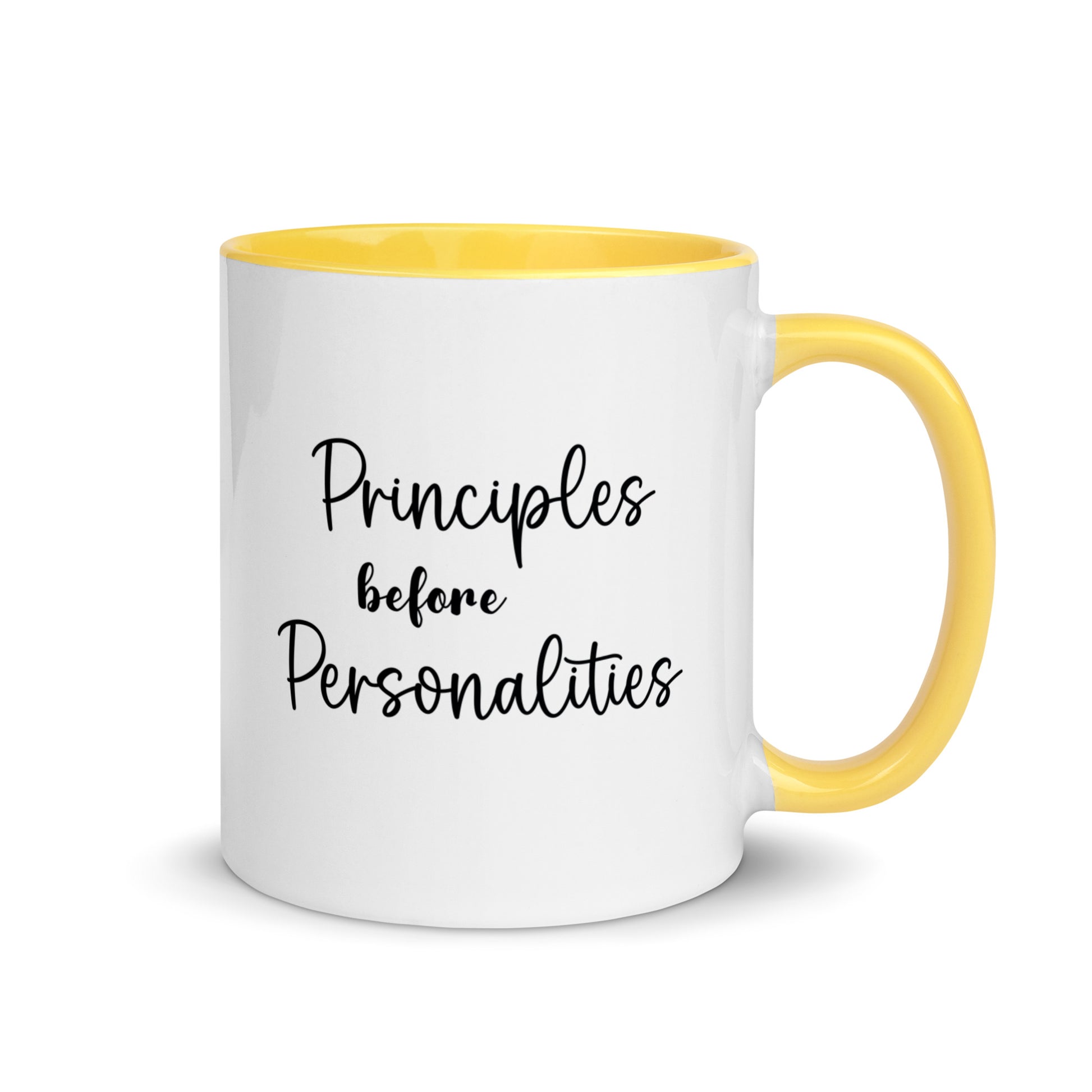 ceramic coffee mug principles before personalities recovery saying 11 ounce six colors